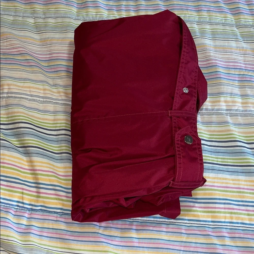Details Intl Maroon Hooded and Belted Rain Jacket with Zipper 2X EUC‎